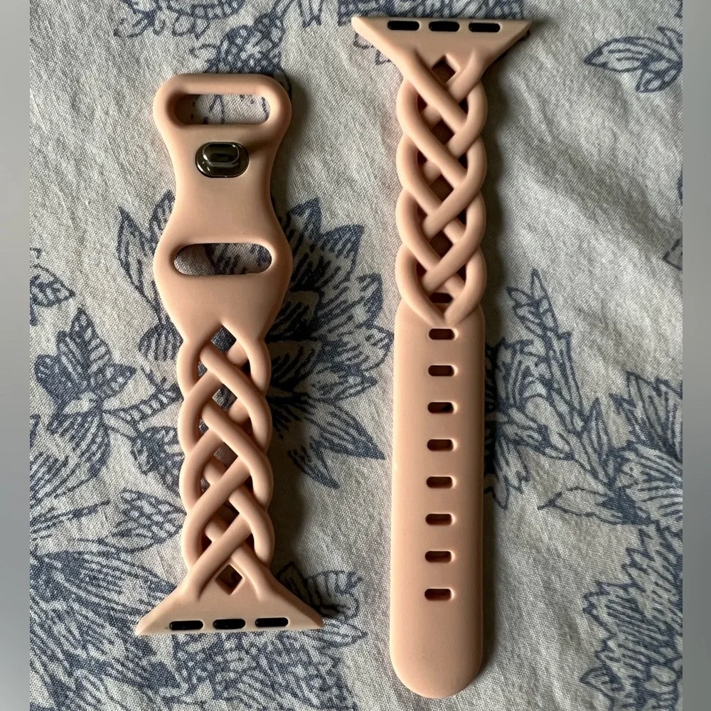 Braided Silicone Bands in Sand Pink & Starlight